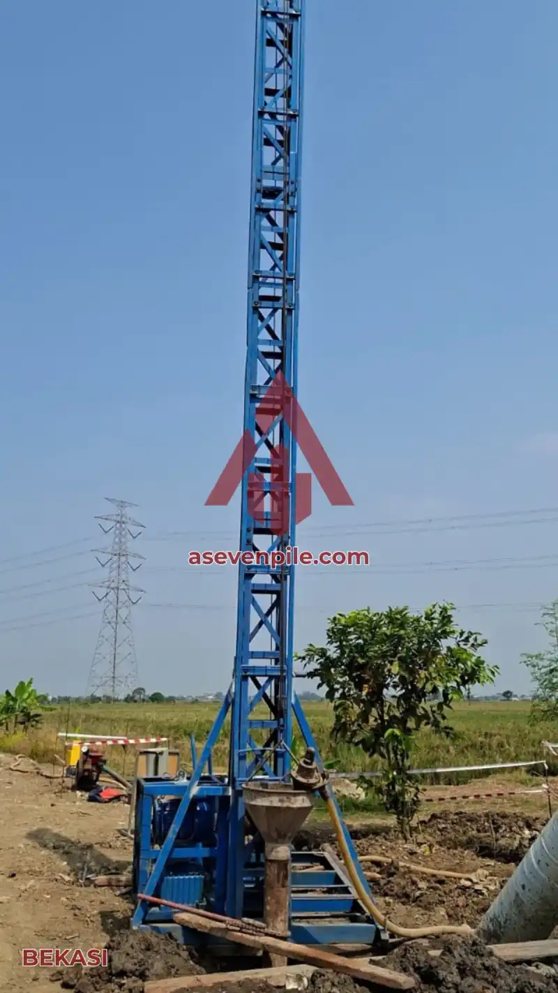 Proyek Pondasi Bore Pile Mesin Gawangan di Bekasi