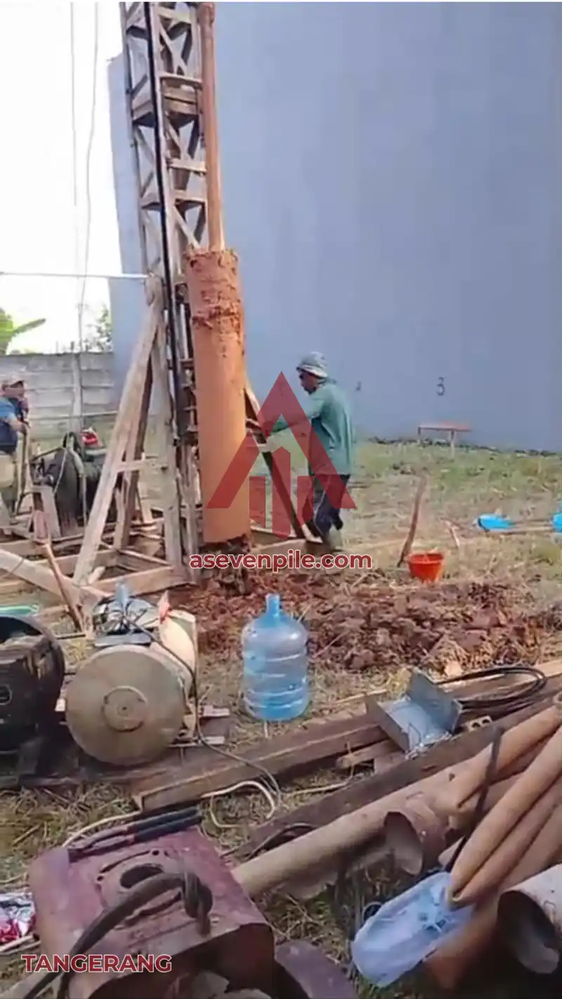 Proyek Pondasi Bore Pile Mesin di Tangerang